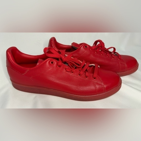 Adidas Men’s Stan Smith’s Adicolor Scarlet Red Leather Sneakers Size 13 - Picture 4 of 11
